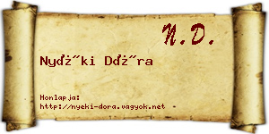 Nyéki Dóra névjegykártya
