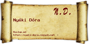 Nyéki Dóra névjegykártya